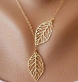 Golden Hollow Leaves Necklace