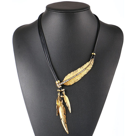 Alloy Feather Necklaces