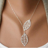 Heart Leaf Moon Pendant Necklace