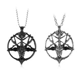 Retro Pentagram Pan God Skull Goat Head