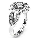 Gold Silver Color Sunflower Rings