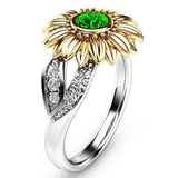 Gold Silver Color Sunflower Rings