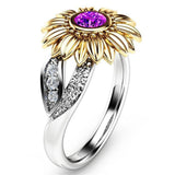 Gold Silver Color Sunflower Rings