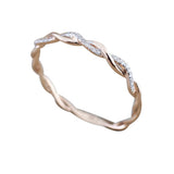Rose Gold Color Twist Classical Cubic Zirconia Ring