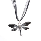 Necklace Silver Dragonfly Statement