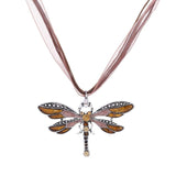 Necklace Silver Dragonfly Statement
