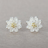 925 Sterling Silver Lotus Earring