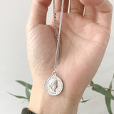 Retro Gold Silver Color Portrait Round Alloy Coin Necklace