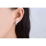 925 Sterling Silver Snow Flower Design Earring