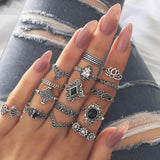 15 Pcs/set Retro Ring Set