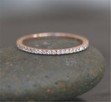 Cubic Zirconia Lovers Rose Gold Color Ring