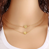 Multilayer Coin Tassels Lariat Bar Necklace