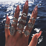 11 Pcs/set Bohemian Retro Ring Set