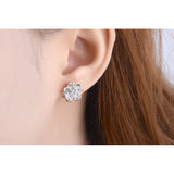 925 Sterling Silver Flower Shaped Earring