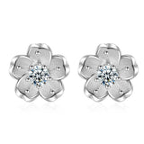 925 Sterling Silver Flower Shaped Earring